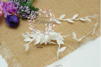 Leaf garland trim (White with yellow tinged) - 97 cm length (Pre-cut)